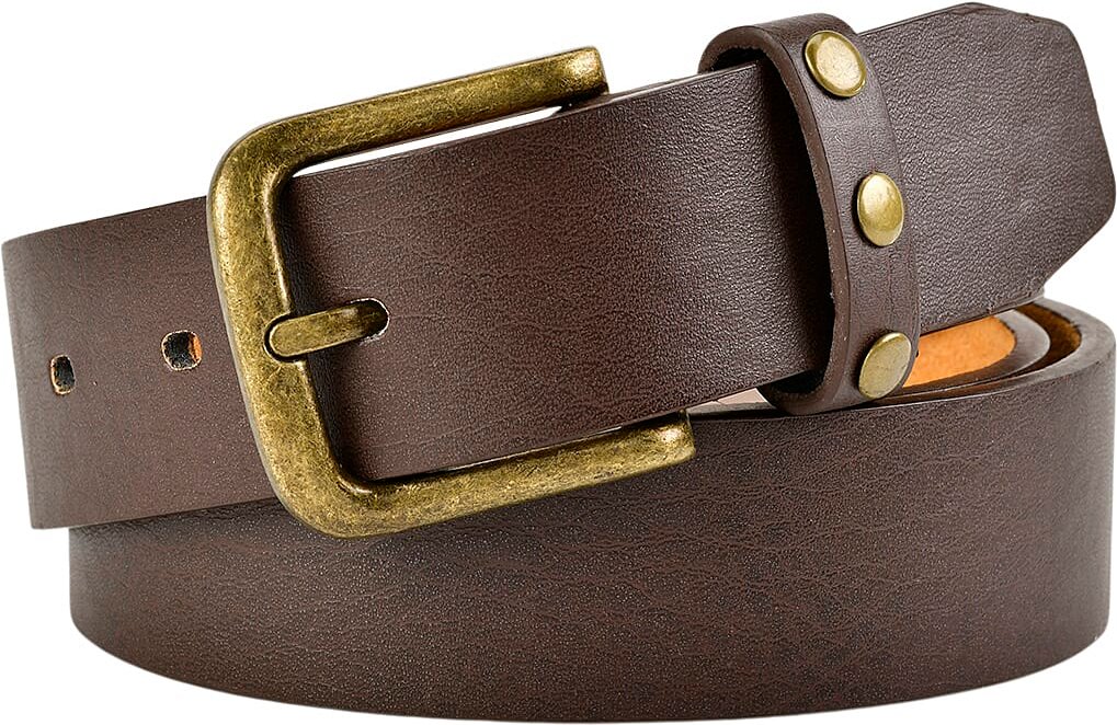 Coastal Ladies Premium Leather Belt With Gold Buckle (Size S) - Brown