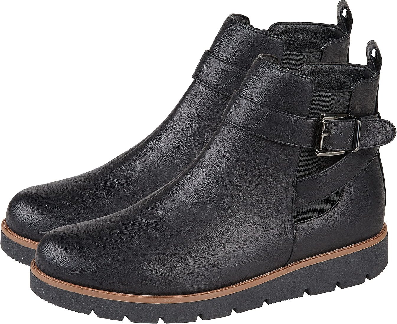 Ladies GAYNOR Chelsea Boots with Buckle - Strap (Size 6) - Black