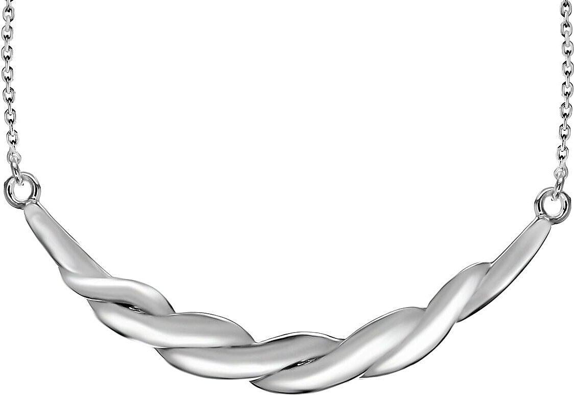 Rhodium Overlay Sterling Silver NecklaceE (Size - 18), Silver Wt. 5 Gms
