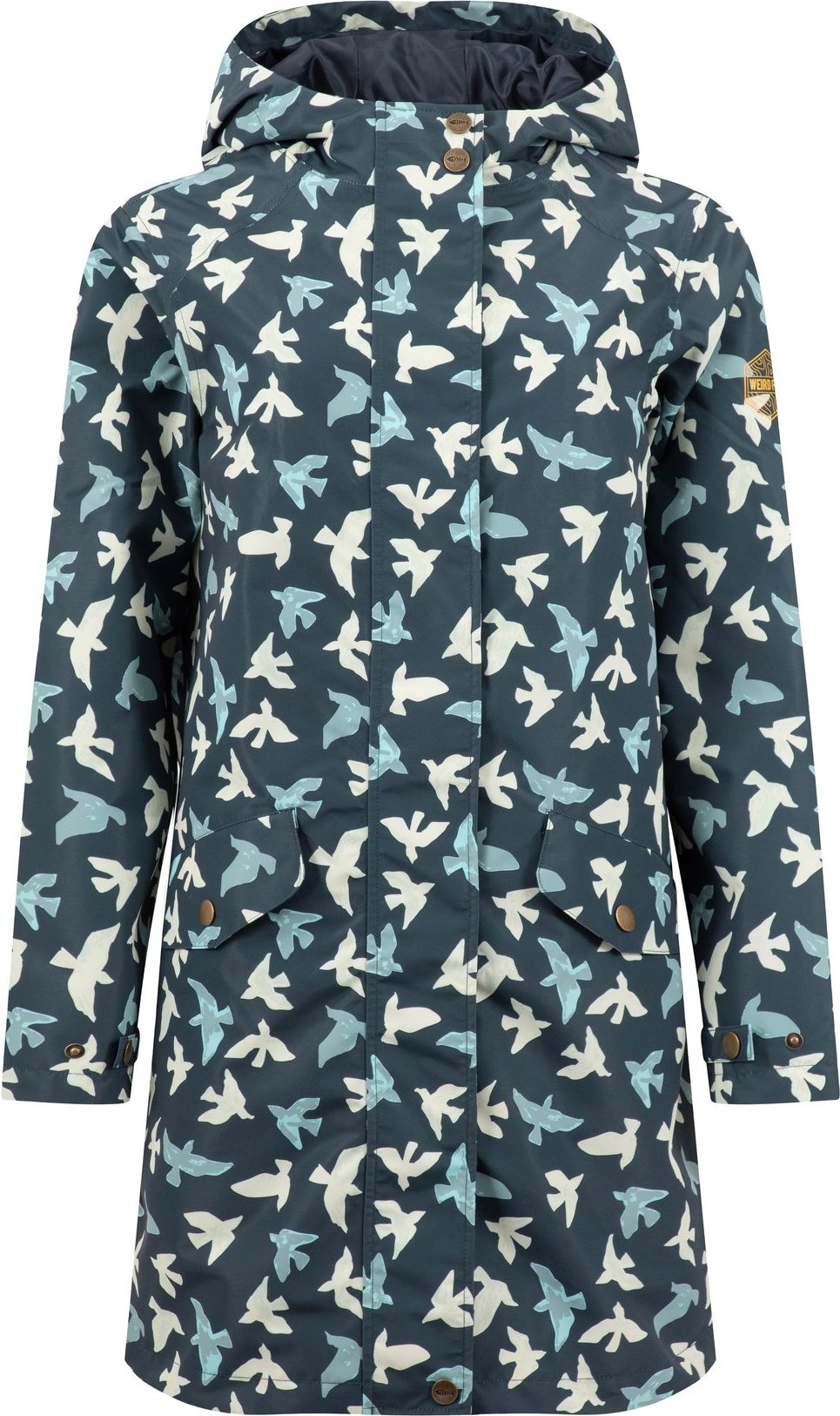 Weird Fish Alinda Printed Waterproof Jacket Midnight Size 8