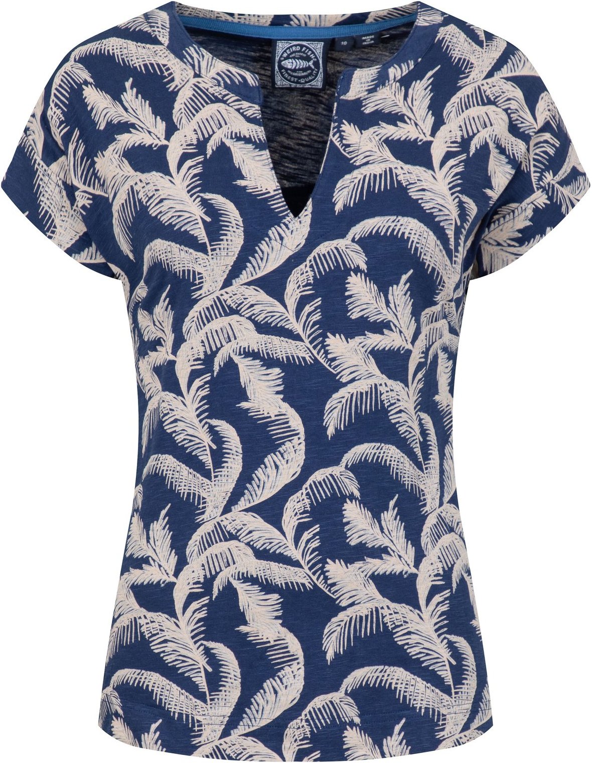 Weird Fish Alia Printed Jersey T-Shirt Ink Size 20