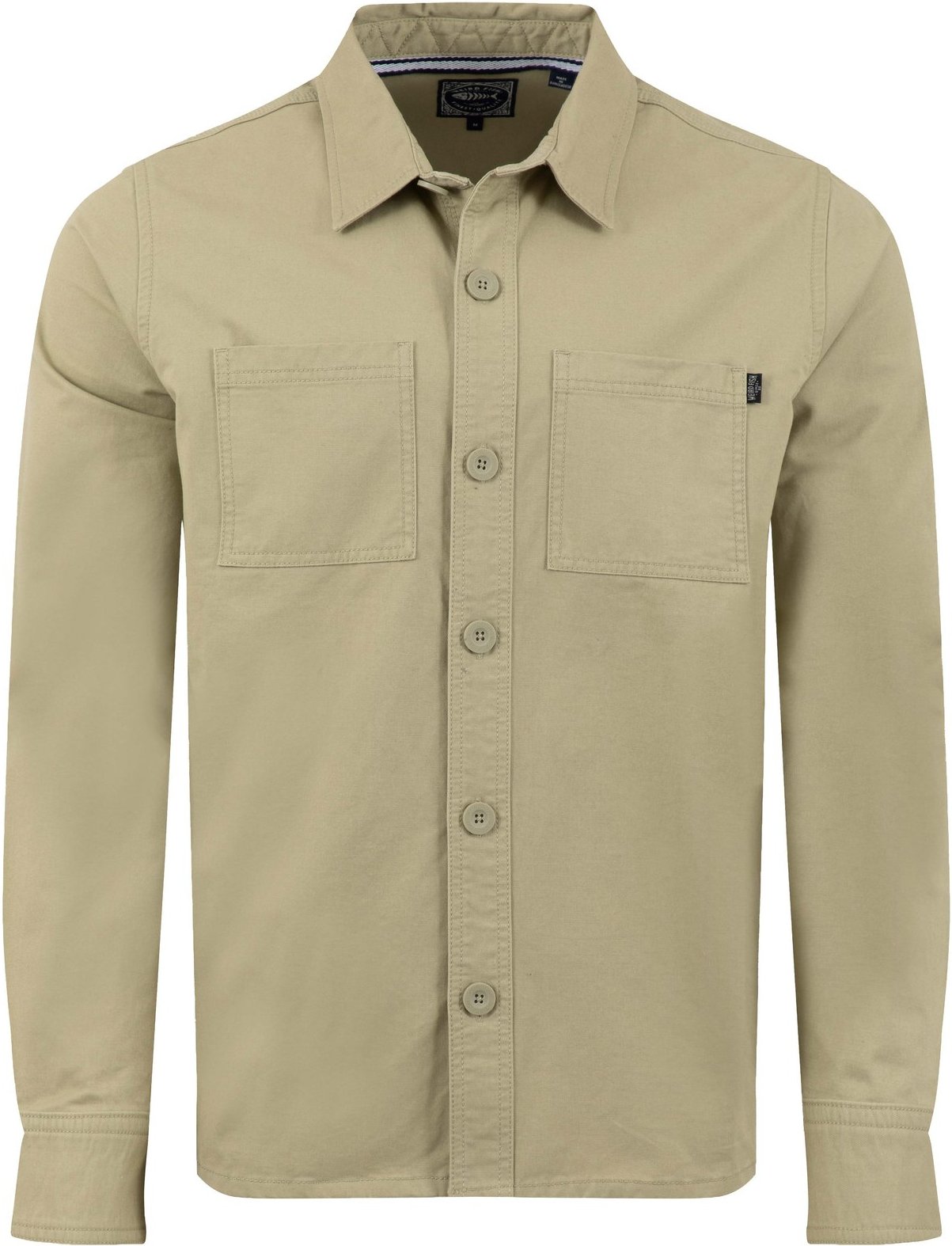 Weird Fish Bear Workwear Twill Overshirt Laurel Green Size 3XL