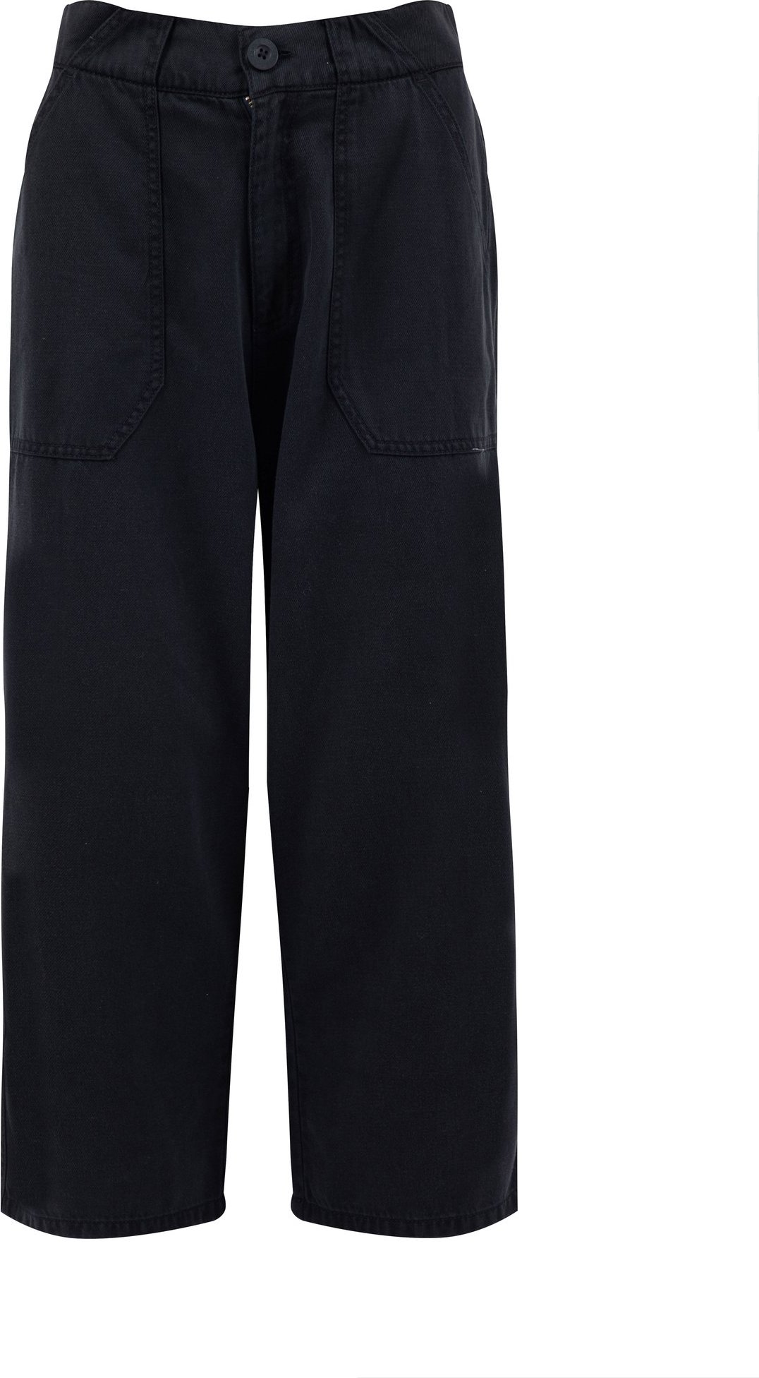 Weird Fish Angelika Cropped Wide Leg Trousers Midnight Size 14