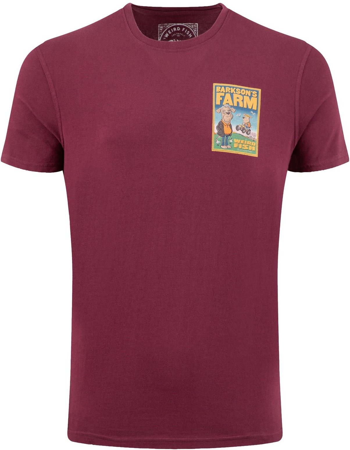 Weird Fish Barkson Farm Back Print Artist T-Shirt Red Grape Size 3XL