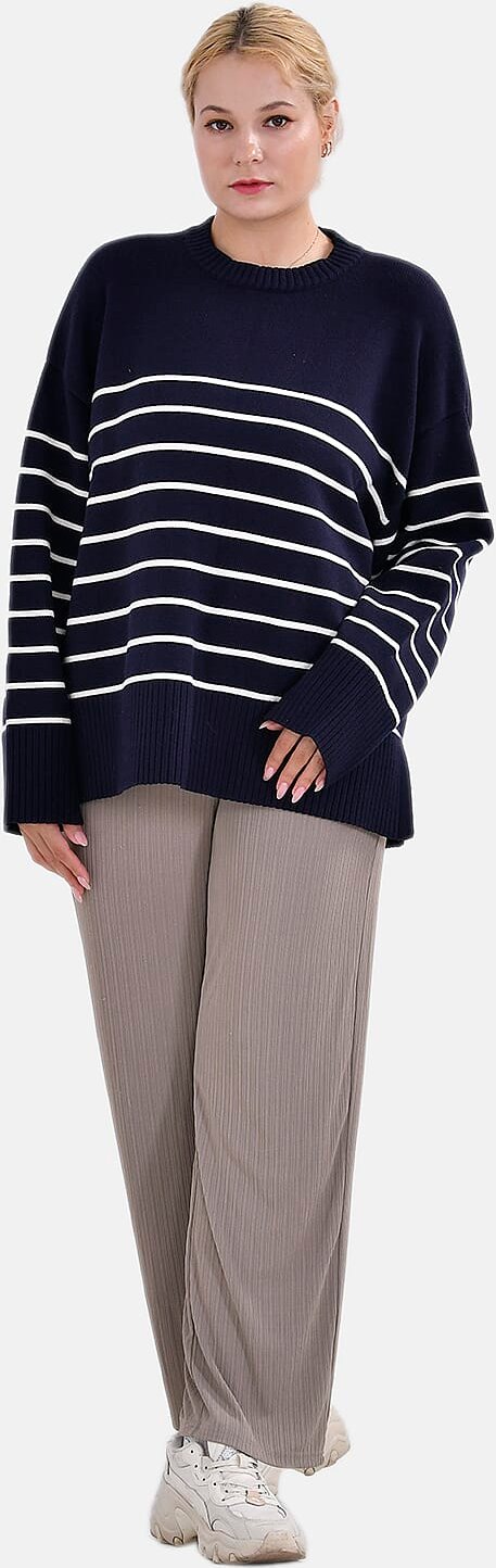 La Marey Striped Relaxed Fit Jumper