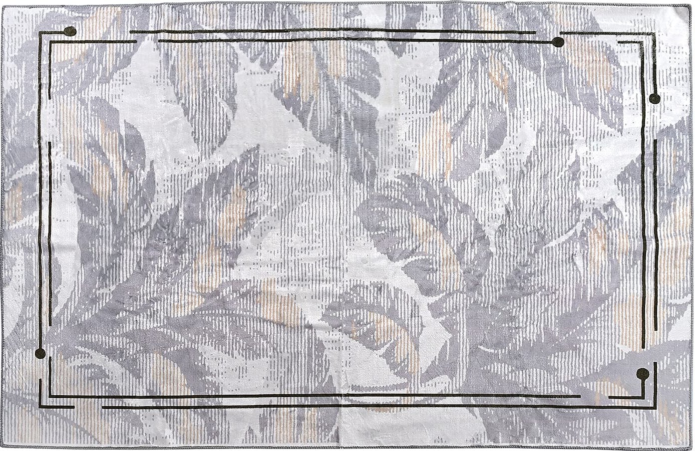 LIVMORE Palm Sketch Pattern Rug (Size 120x180 cm) - White