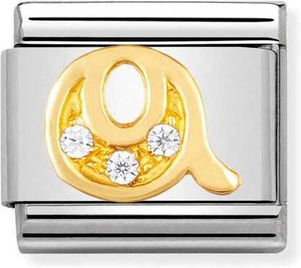 Nomination Classic Gold CZ Letter Q Charm