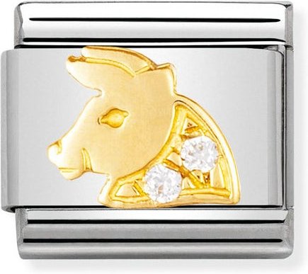 Nomination Classic Gold CZ Taurus Zodiac Charm