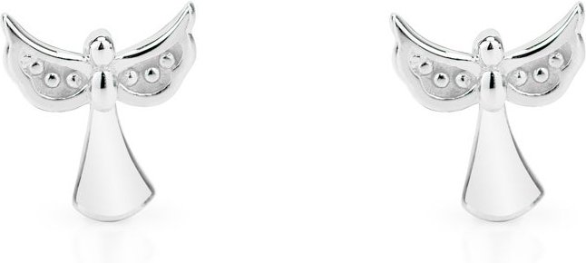 John Greed Signature Children's Silver Small Angel Stud Earrings