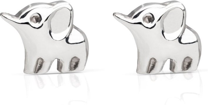 John Greed Signature Silver Elephant Stud Earrings