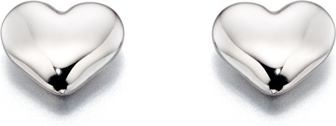 Little Star Silver Phoebe Heart Stud Earrings