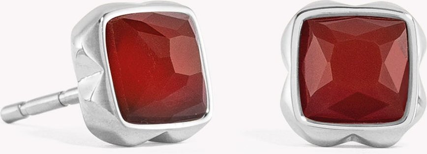 Coeur De Lion Elegance Earrings Red Agate January Birthstone