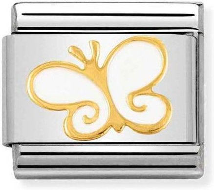 Nomination Classic Gold & White Enamel Butterfly Charm
