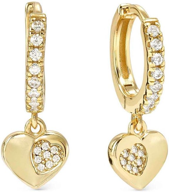 Nomination Petit Sparkle Gold Plated Heart & Zirconia Hoop Earrings