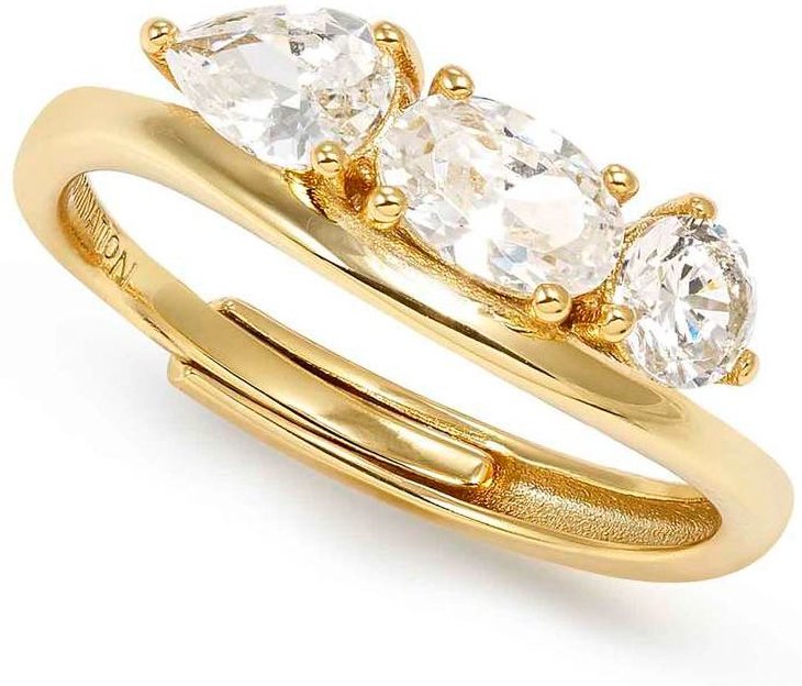 Nomination My Rebel Art Gold Plated Trilogy Zirconia Ring