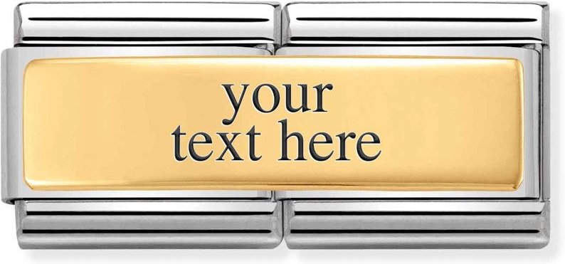 Nomination Classic Gold Engravable Double Charm