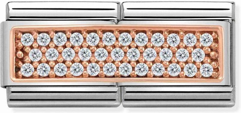 Nomination Classic Rose Gold & CZ Double Charm