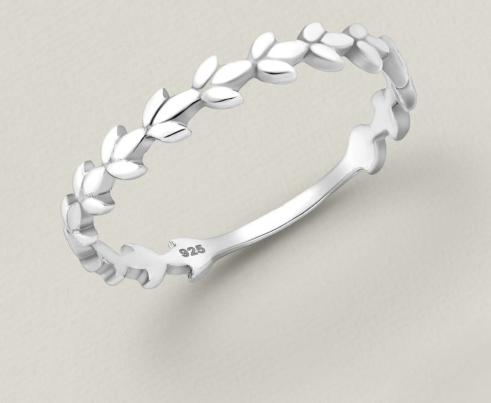 John Greed Tempest Wald Silver Leaf Band Ring