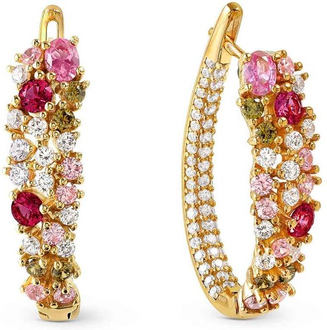 Nomination Mosaica Gold Plated Coloured CZ Hoop Earrings