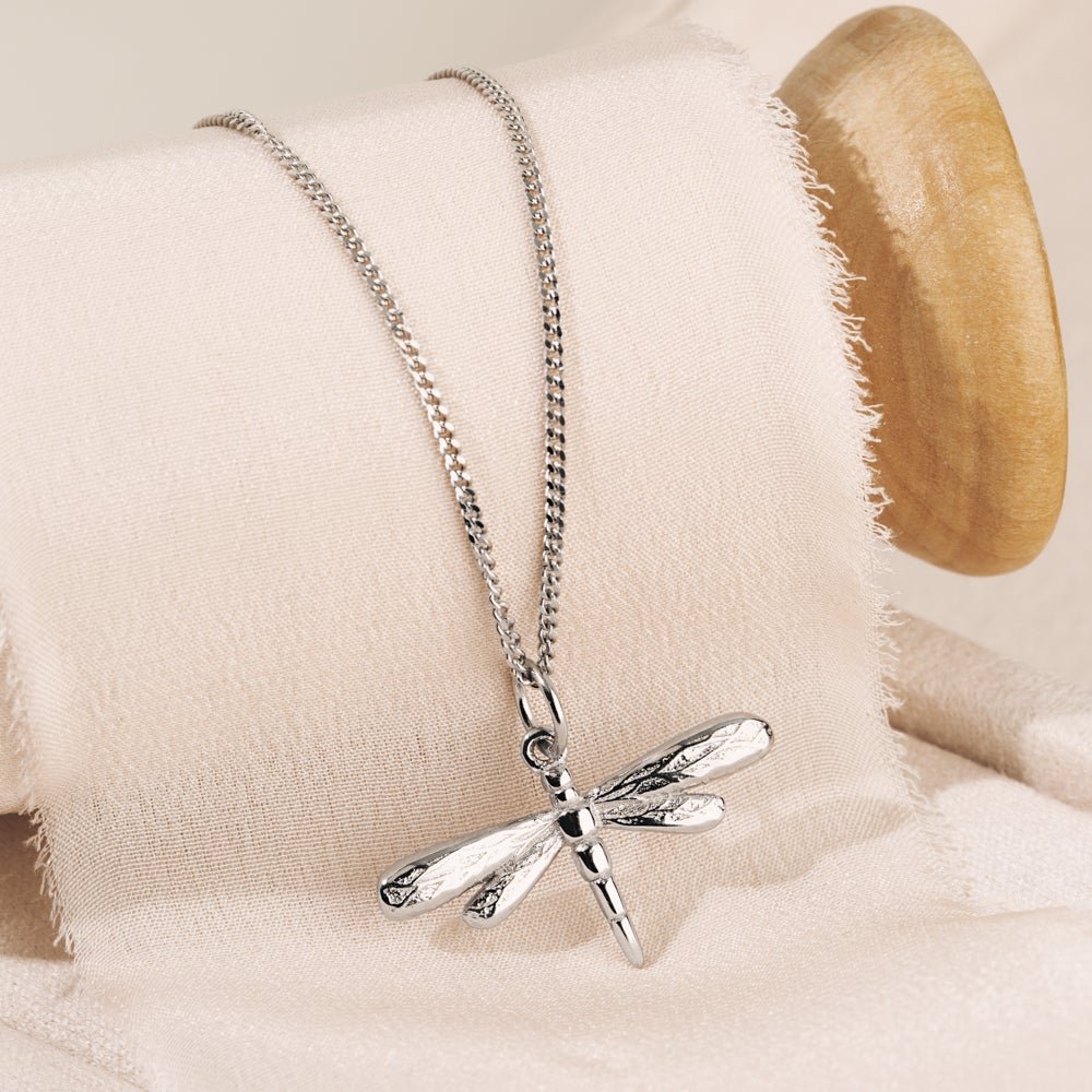 John Greed Tempest Meadow Silver Dragonfly Necklace