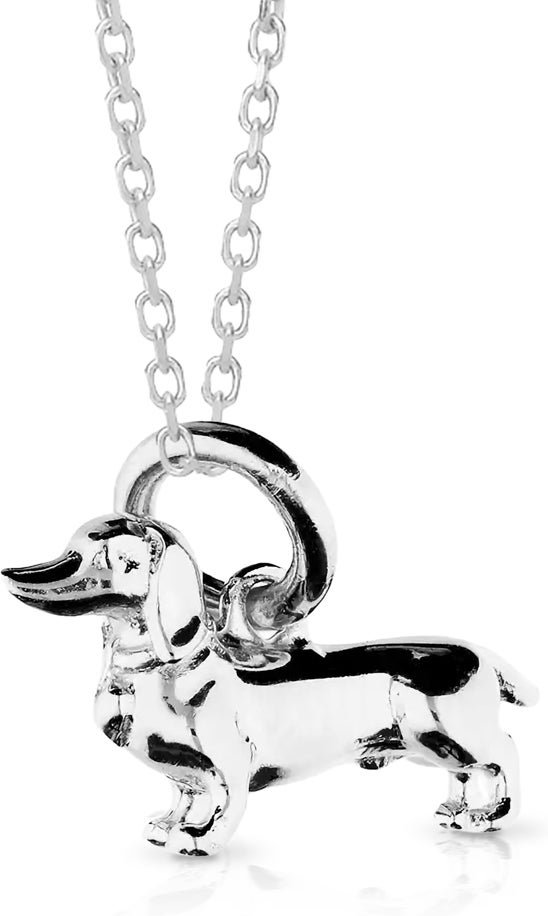 John Greed Signature Silver Dachshund Dog Necklace