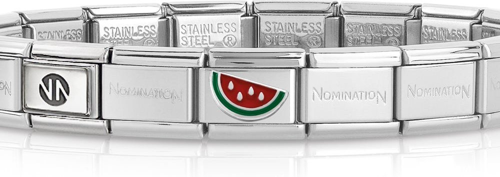 Nomination Classic Silver & Enamel Watermelon Charm Bracelet
