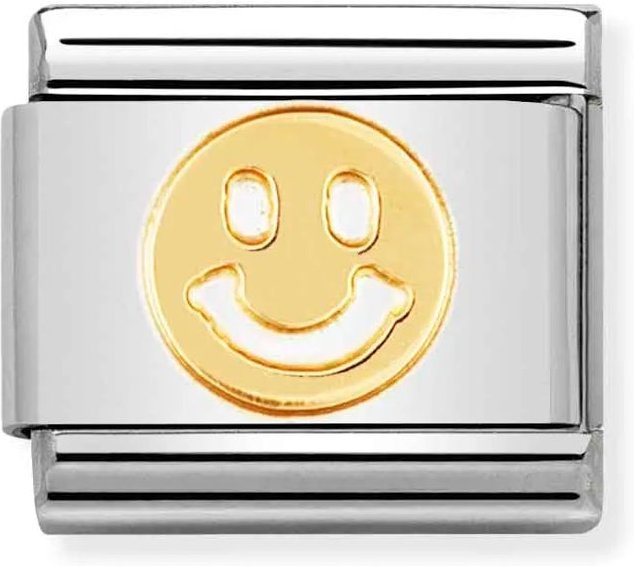 Nomination Classic Gold Smiley Face Charm