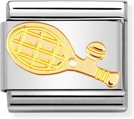 Nomination Classic Gold Tennis Racket & Ball Charm