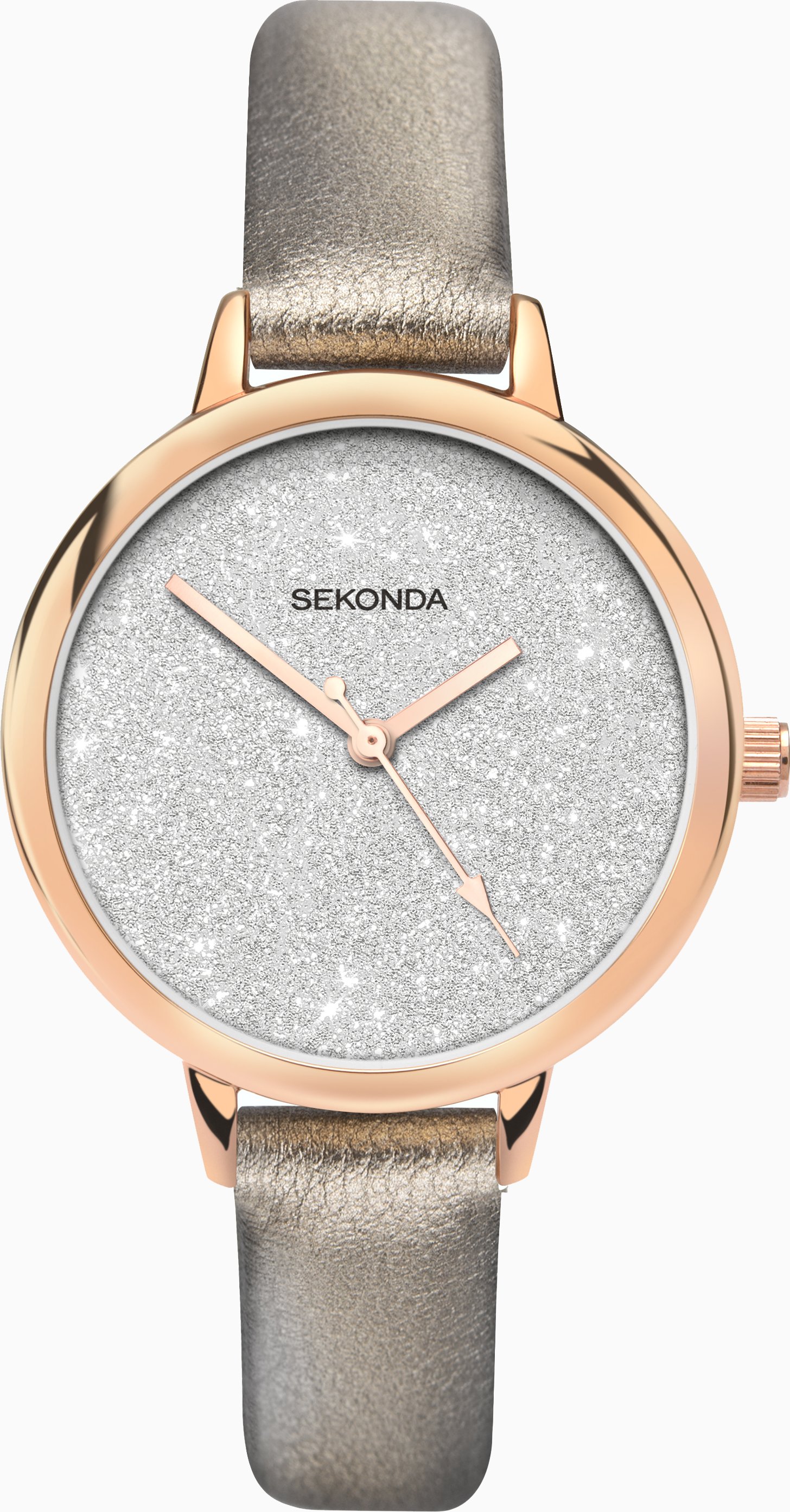 Sekonda Sekonda Prints Ladies Watch | Rose Gold Case & PU Strap with Silver Dial | 40023