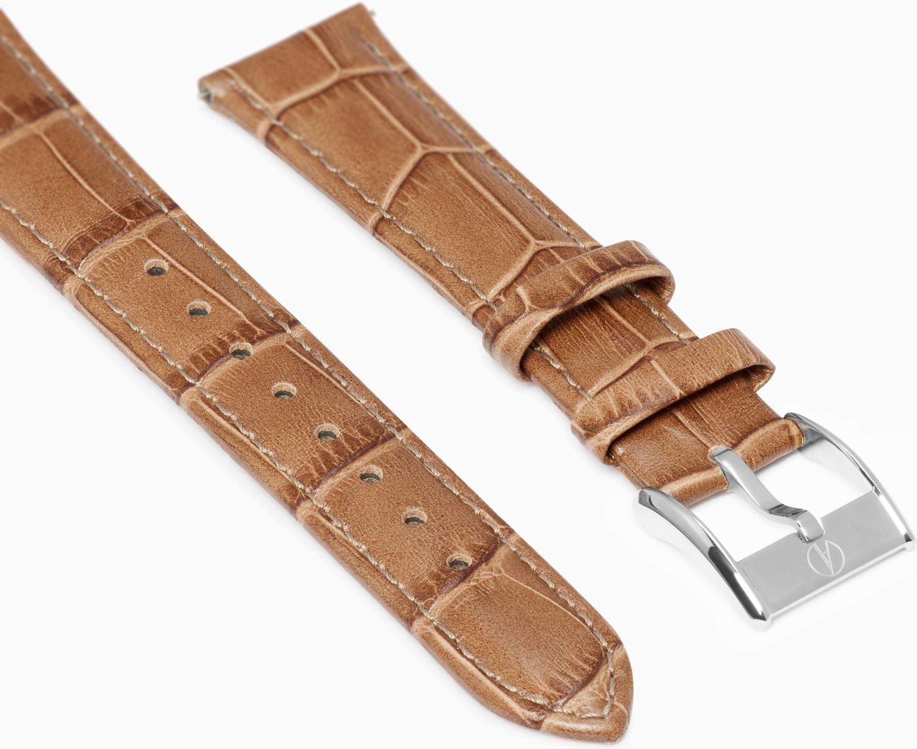 Accurist Rectangle Ladies Light Brown Leather 19mm Strap