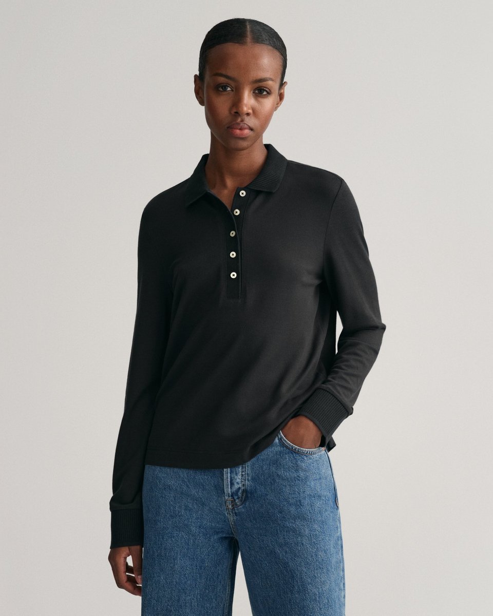 GANT Women Detail Collared Long Sleeve Polo Shirt