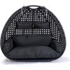 Home Deluxe Fauteuil suspendu en poly rotin avec seulement un panier et un coussin TWIN Noir