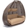 Home Deluxe Fauteuil suspendu en poly rotin avec panier et coussins TWIN Marron