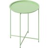 Aosom Outsunny Petite table basse ronde table dappoint plateau amovible avec bord relevé pieds pliables en acier Ø 46 x 50 cm vert