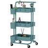 Aosom HOMCOM Chariot à 3 niveaux desserte avec 4 crochets et 3 boîtes suspendues amovibles pour 42 x 38 x 865 cm bleuvert