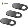 Joom Autocollant de confidentialité pour téléphone portable couverture de WebCam obturateur magnétique coulissant en plastique pour iPhone ordinateur portable PC iPad tablette couverture de caméra 3Pieces noir