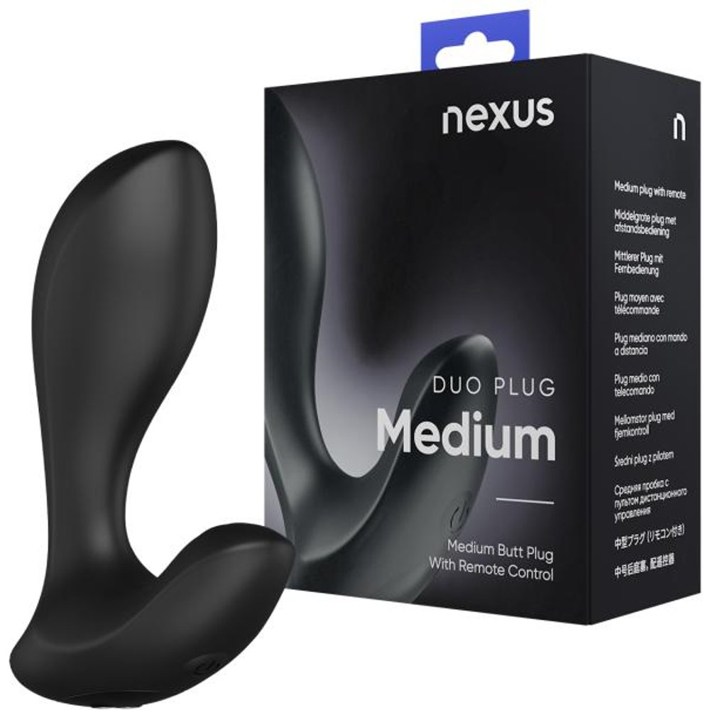 Nexus - Duo Plug Anale Débutant avec Télécommande Moyenne - Noir