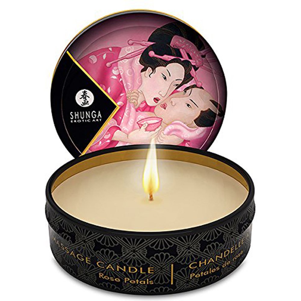 Shunga - Bougie de massage aux pétales de rose "Aphrodisia" - 30 ml
