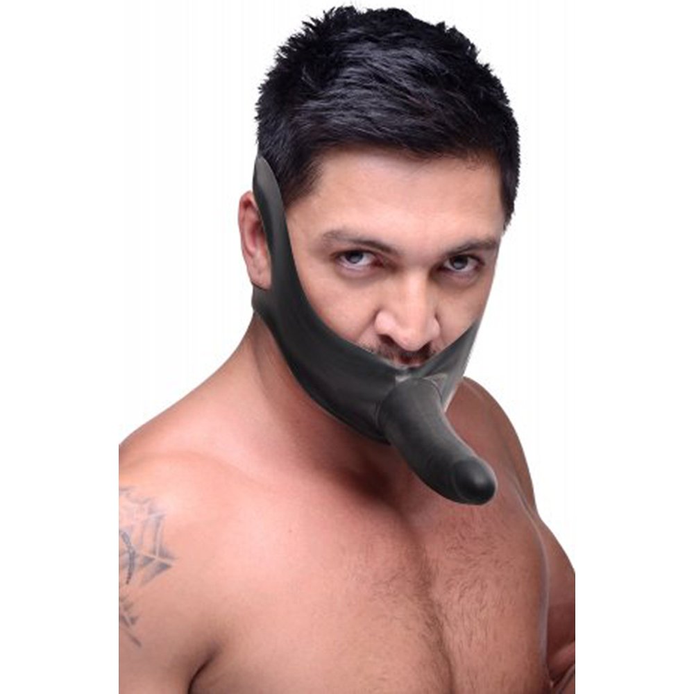 Master Series - Face Strap-On Bâillon avec Dildo - Noir