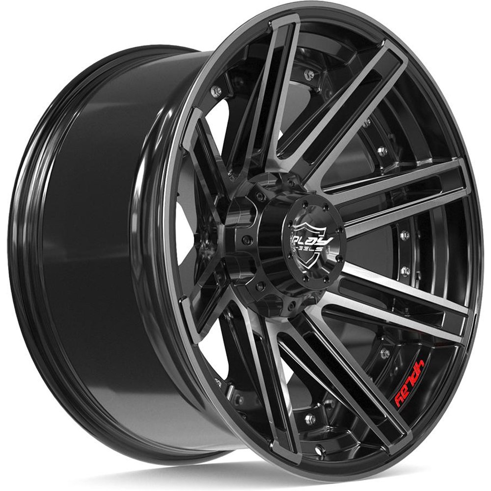 4Play Wheel 4P08 Gloss Black w/ Brushed Face & Tinted Clear - 20x10 - 8x180 Bolt Pattern - -24 Offset Rims