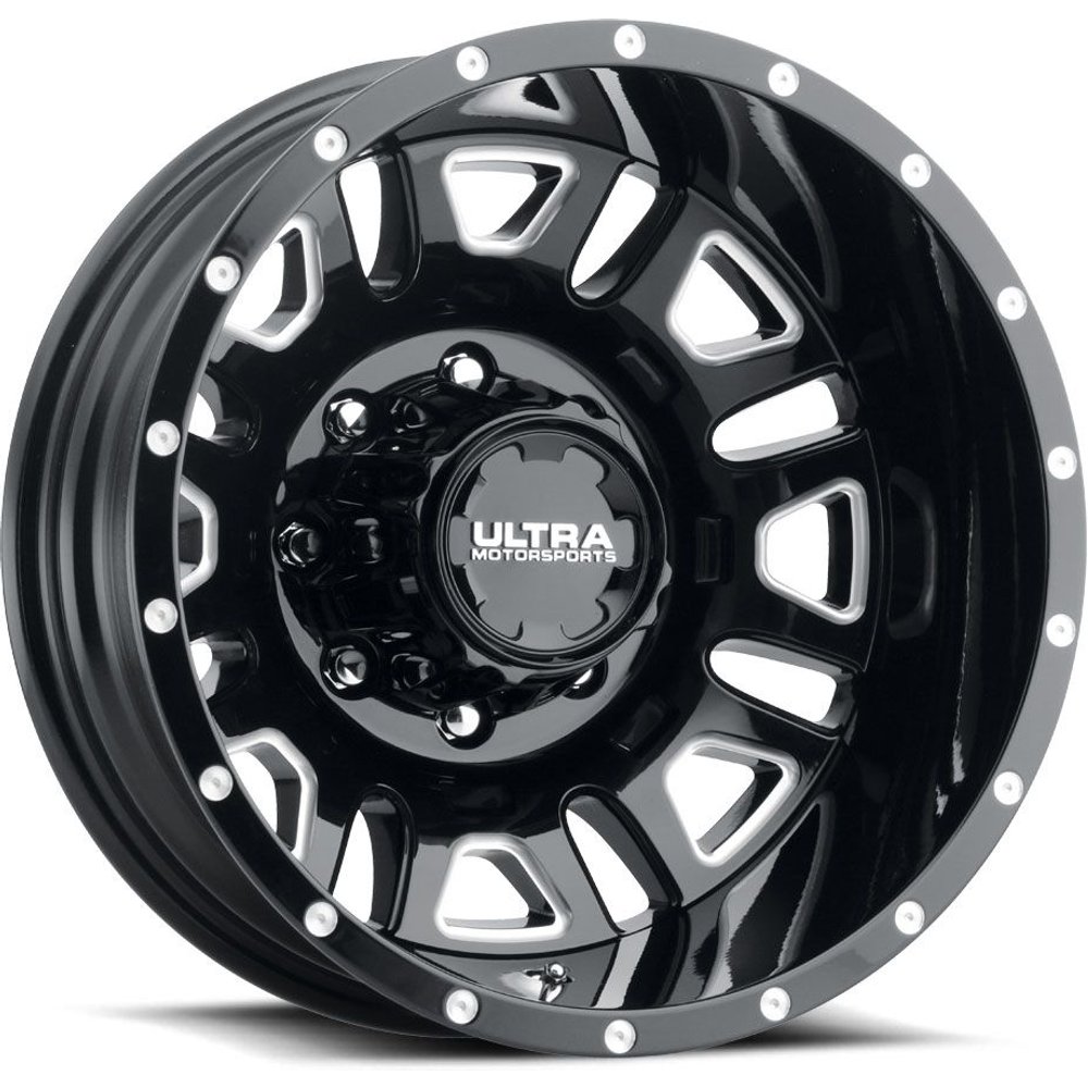 Ultra Wheel 003RBM Hunter Dually Black Milled - 17x6.5 - 8x165.1 Bolt Pattern - -140 Offset Rims