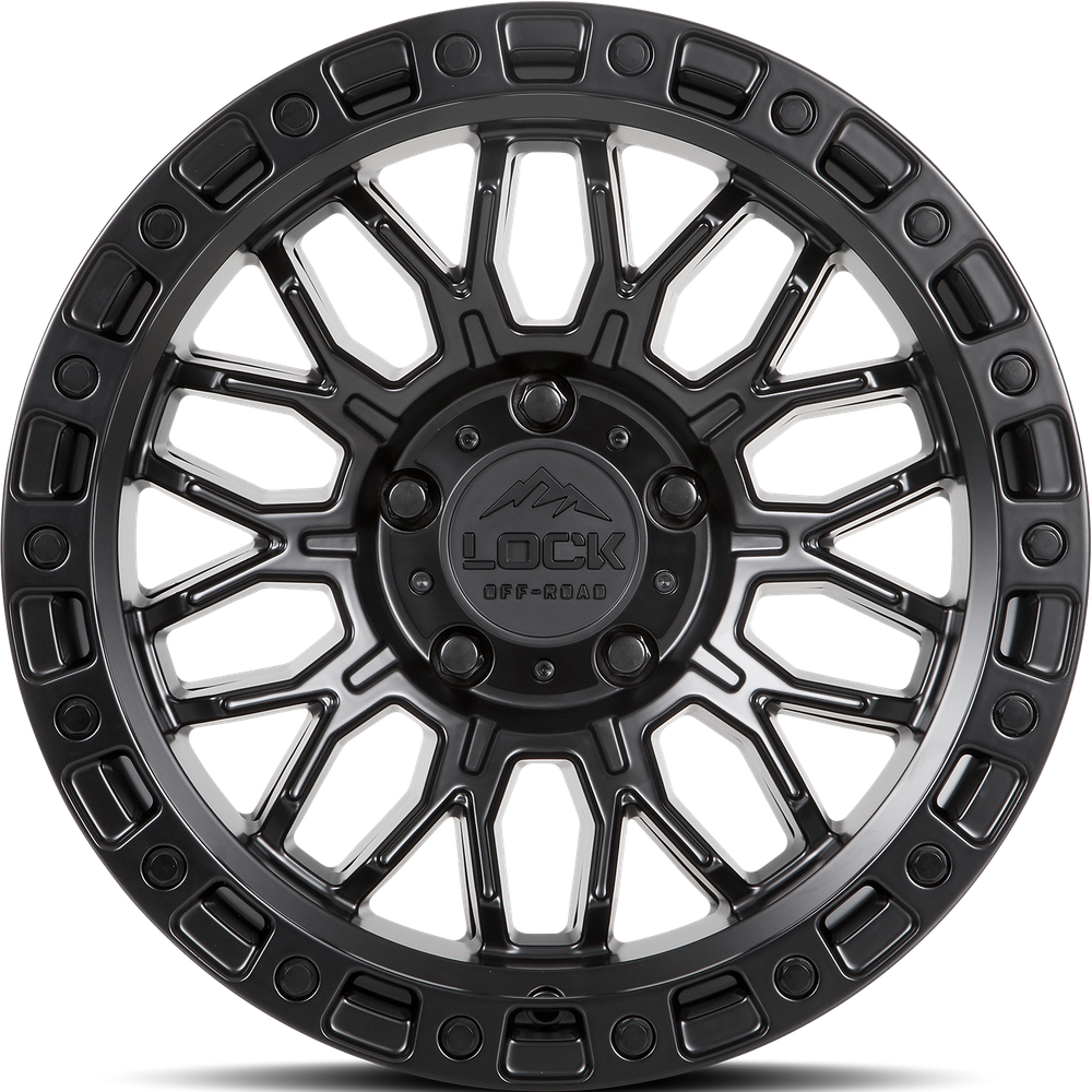 Lock Offroad Wheel Combat Matte Black W Matte Black Ring - 20x10 - 8x170 Bolt Pattern - -18 Offset Rims