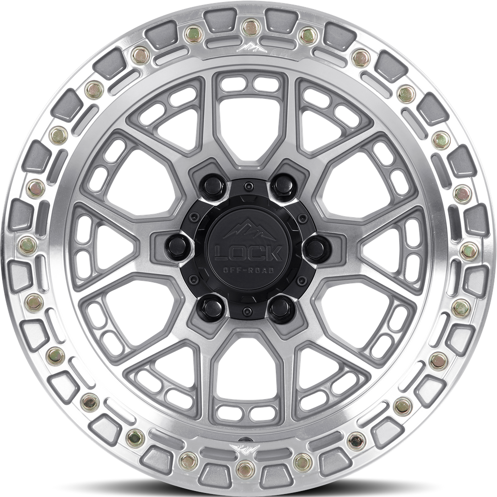 Lock Offroad Wheel Coando Machined With Clear Coat - 20x10 - 8x170 Bolt Pattern - -18 Offset Rims