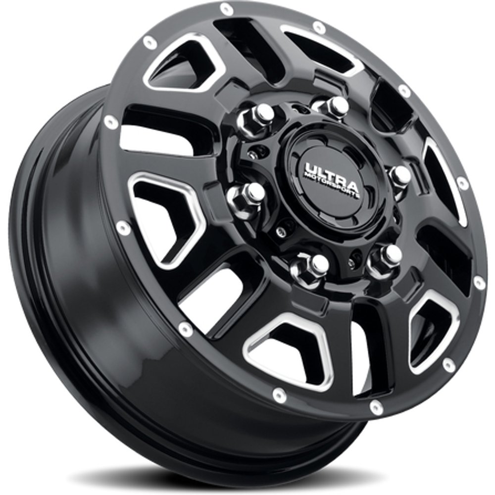 Ultra Wheel 003FBM Hunter Dually Black Milled - 17x6.5 - 8x165.1 Bolt Pattern - 129 Offset Rims