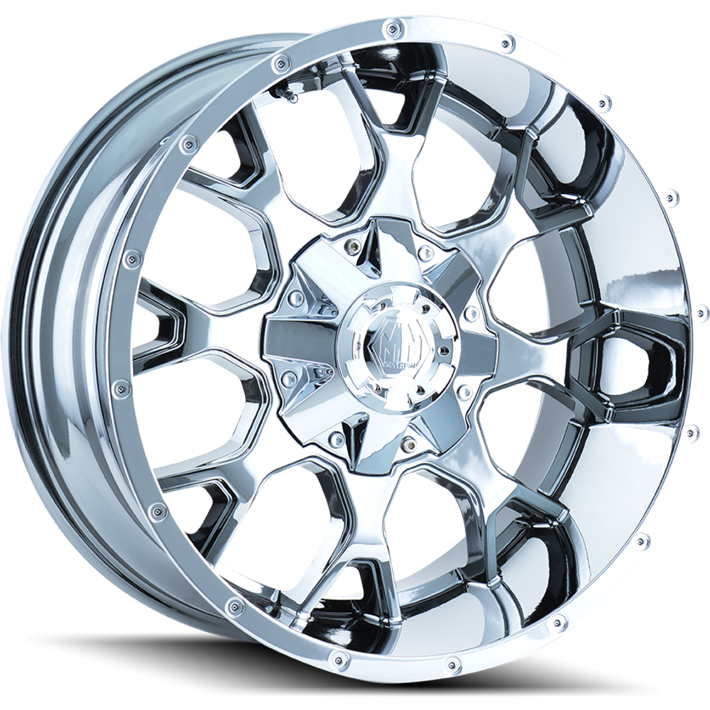 Mayhem Wheel 8015 WARRIOR Chrome - 20x9 - 8x165.1 Bolt Pattern - 18 Offset Rims