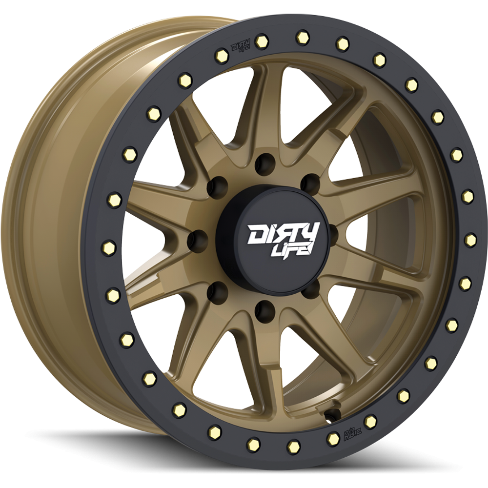 Dirty Life Wheel 9304 DT-2 Gold - 17x9 - 8x165.1 Bolt Pattern - -12 Offset Rims