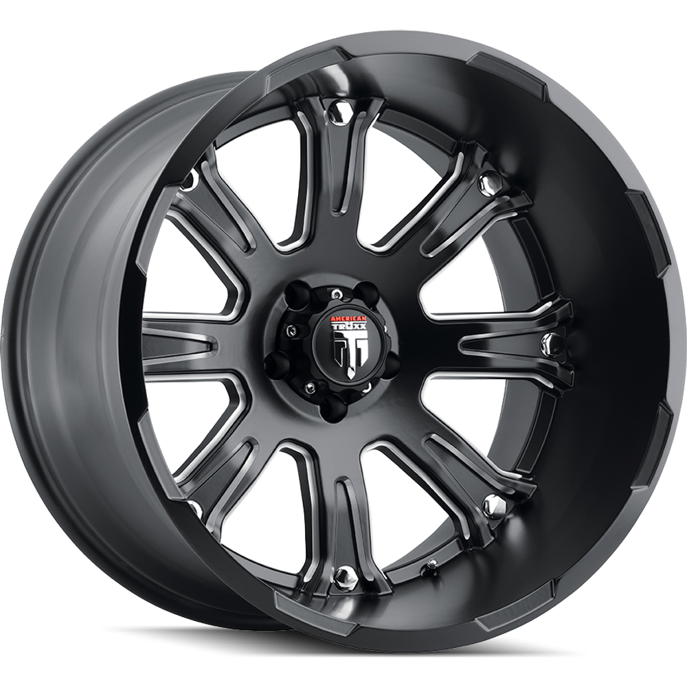 American Truxx Wheel AT154 BOMB Black Milled - 20x12 - 8x170 Bolt Pattern - -44 Offset Rims