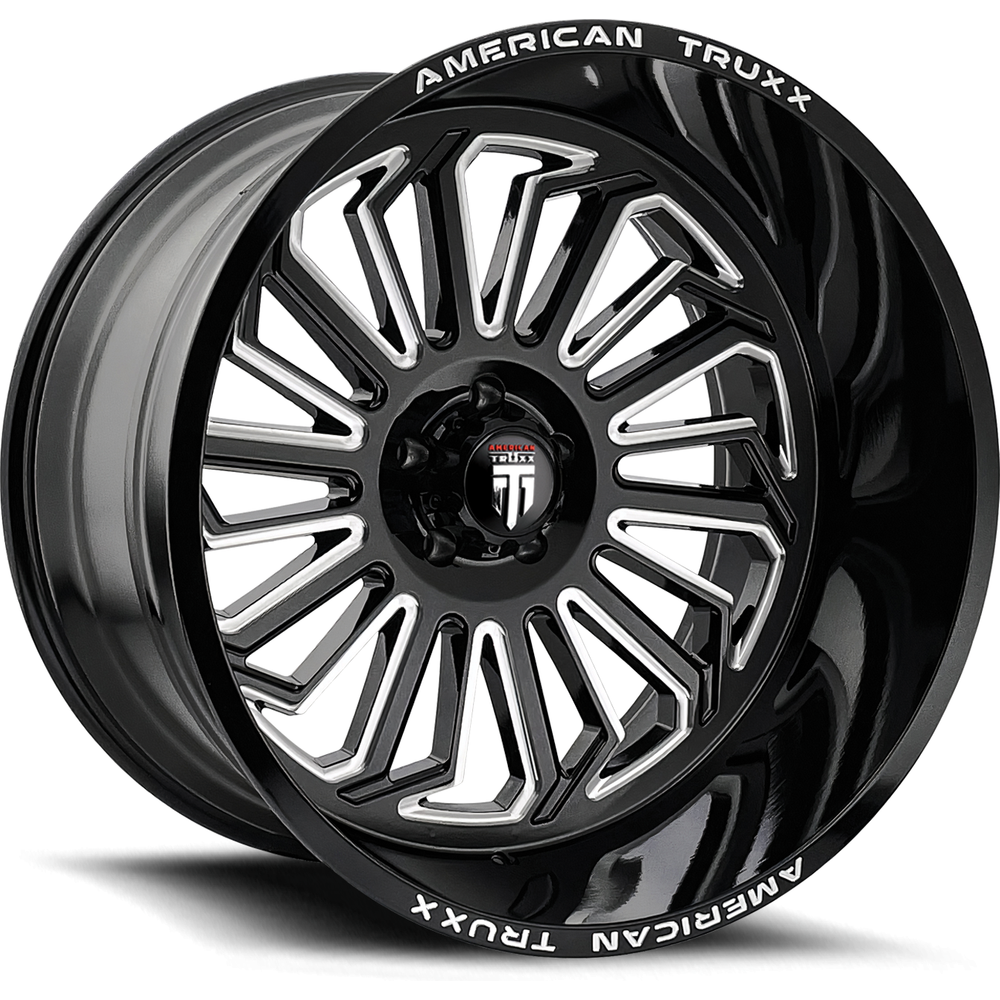 American Truxx Wheel AT1916 BUTCHER Gloss Black Milled - 20x9 - 8x170 Bolt Pattern - -12 Offset Rims