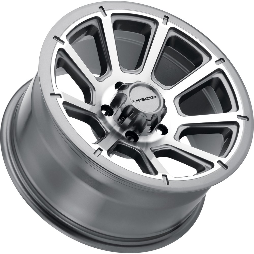 Vision Off Road Wheel 353 TURBINE Off Road Gunmetal w Machined Face - 20x9 - 8x180 Bolt Pattern - 12 Offset Rims