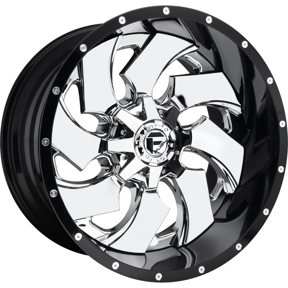 Fuel Wheel D240 CLEAVER Chrome W/ Gloss Black Lip - 22x8.5 - 8x165.1 Bolt Pattern - -237 Offset Rims